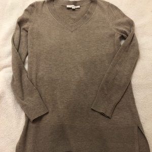 V-neck tunic sweater